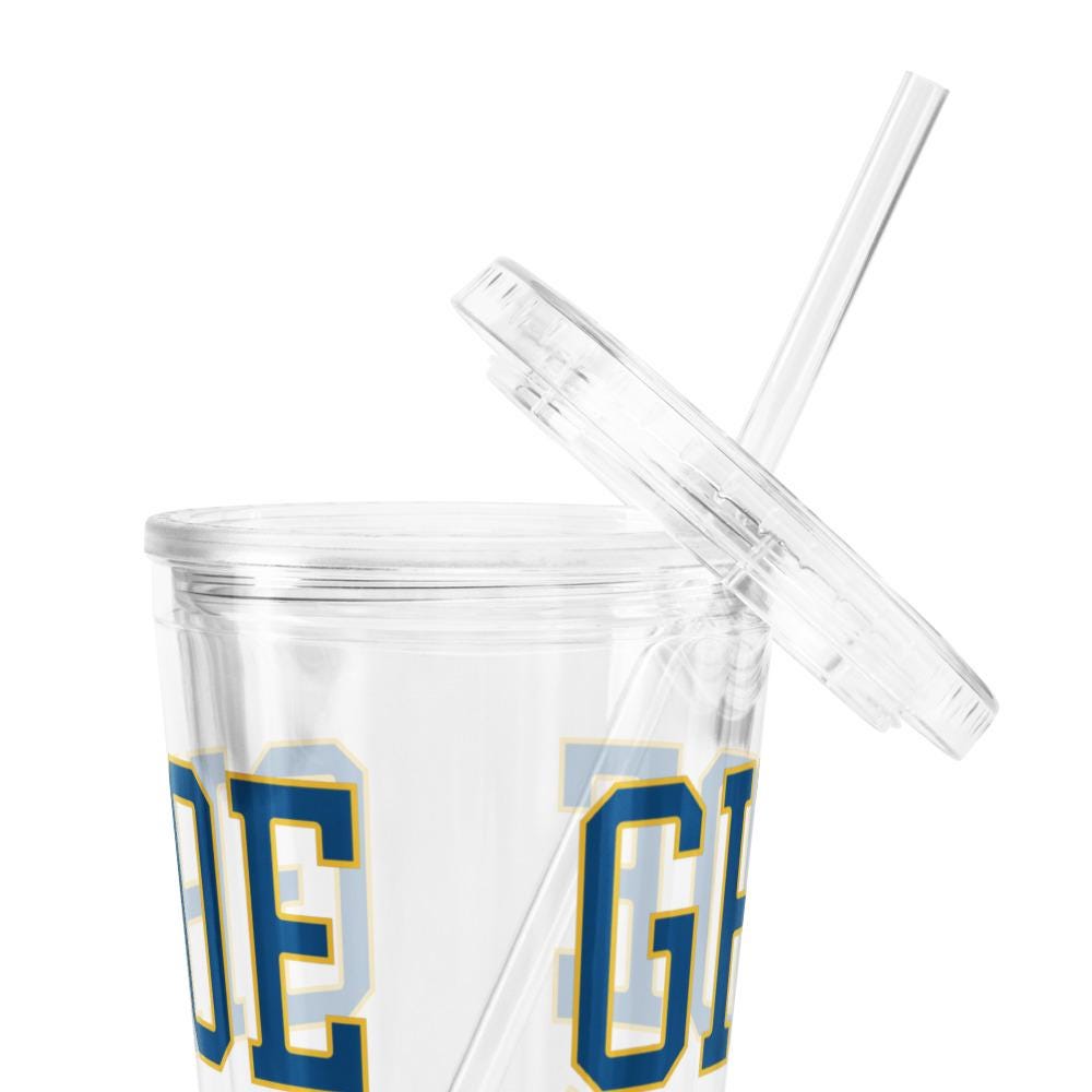 GHOE - GHOE Drank NC A&T Tumbler Clear Plastic or Stainless Steel with Straw __etsy:7792149390