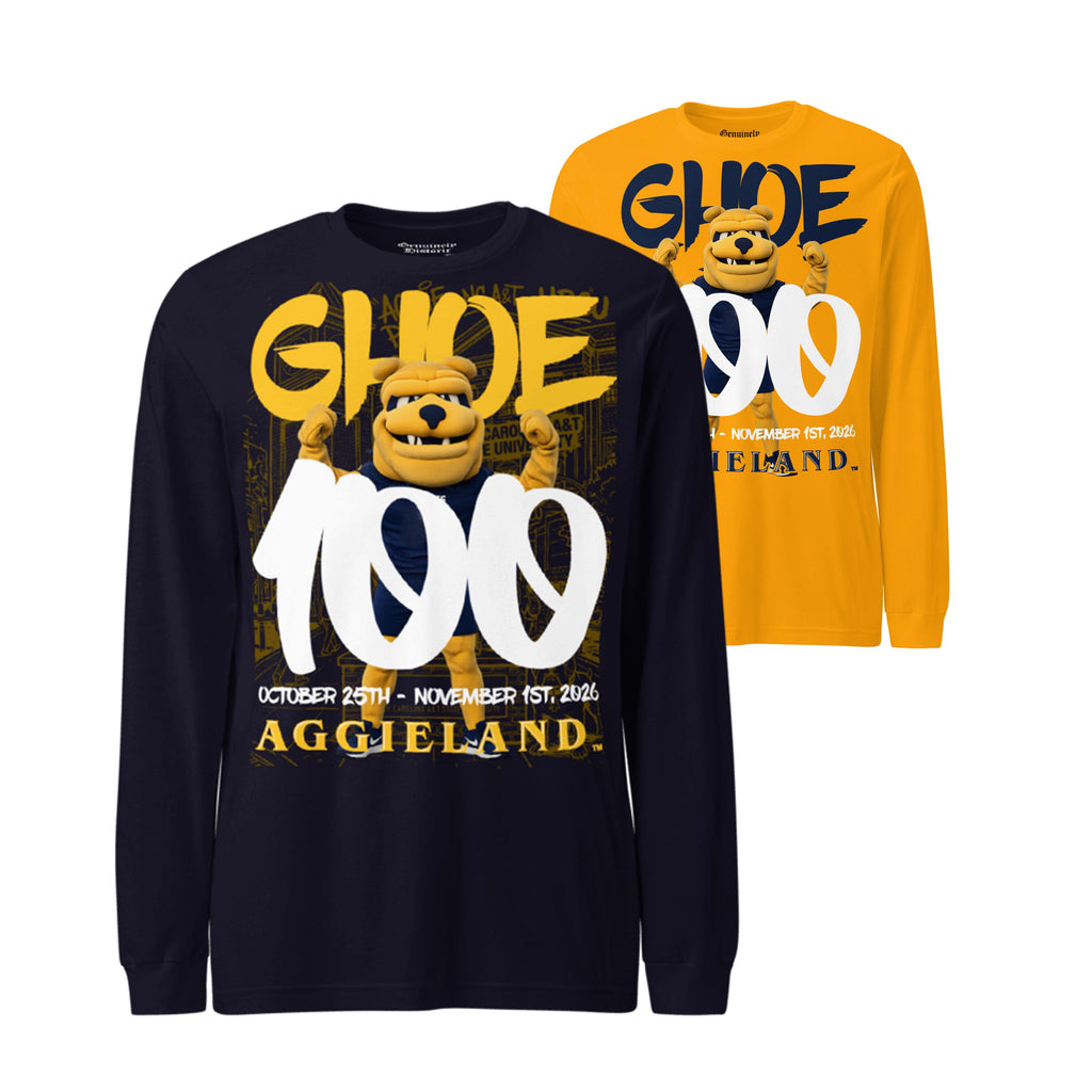 GHOE - GHOE 100 NC A&T Long Sleeve Tee T-Shirt (Navy, Black, Gold, Grey) __etsy:8097517294