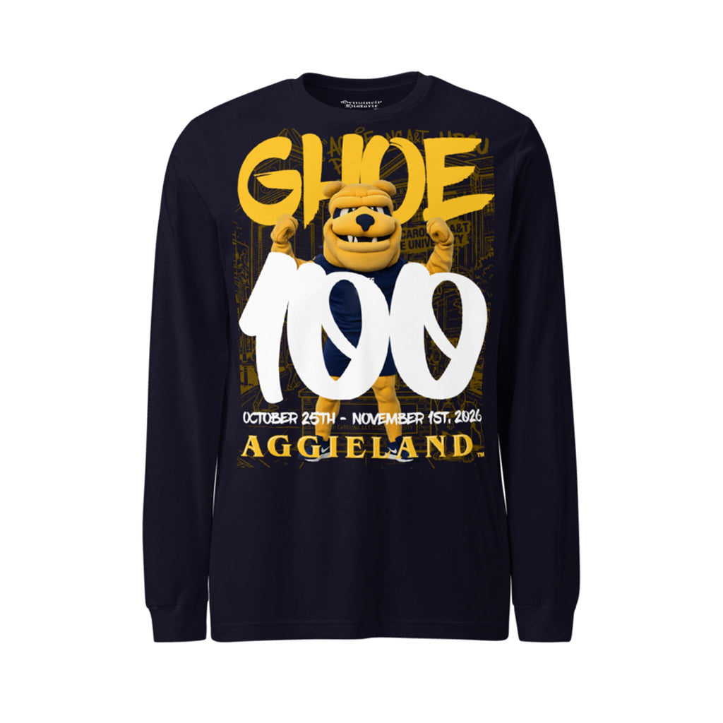 GHOE - GHOE 100 NC A&T Long Sleeve Tee T-Shirt (Navy, Black, Gold, Grey) __etsy:8097517270