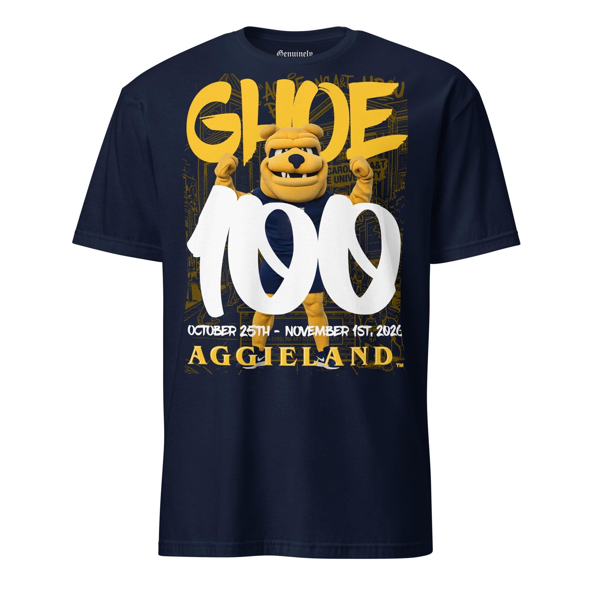 GHOE - GHOE 100 NC A&T Tee T-Shirt (Navy, Black, Gold, Grey) __etsy:8097669300