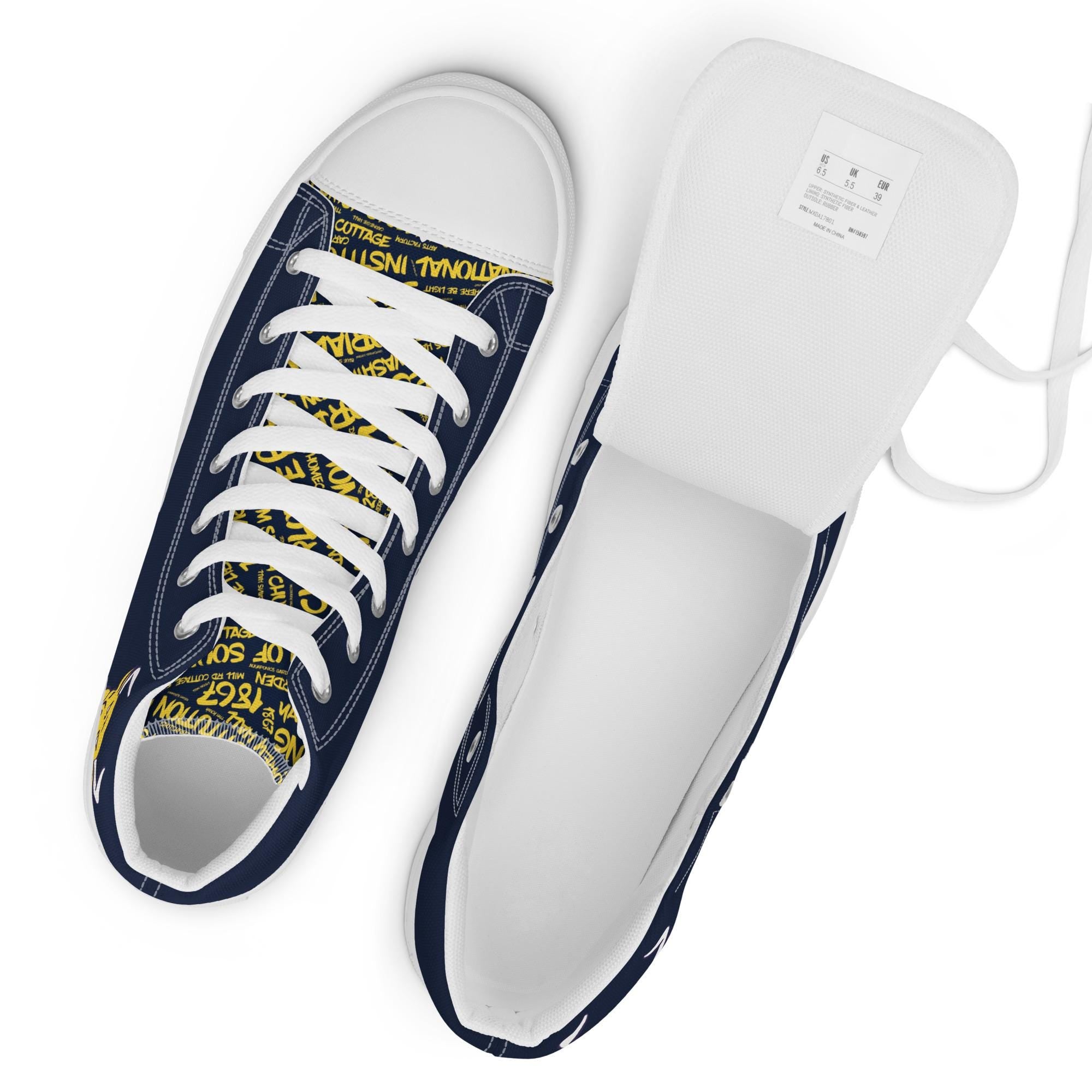 Men’s high top canvas shoes __etsy:8215996373