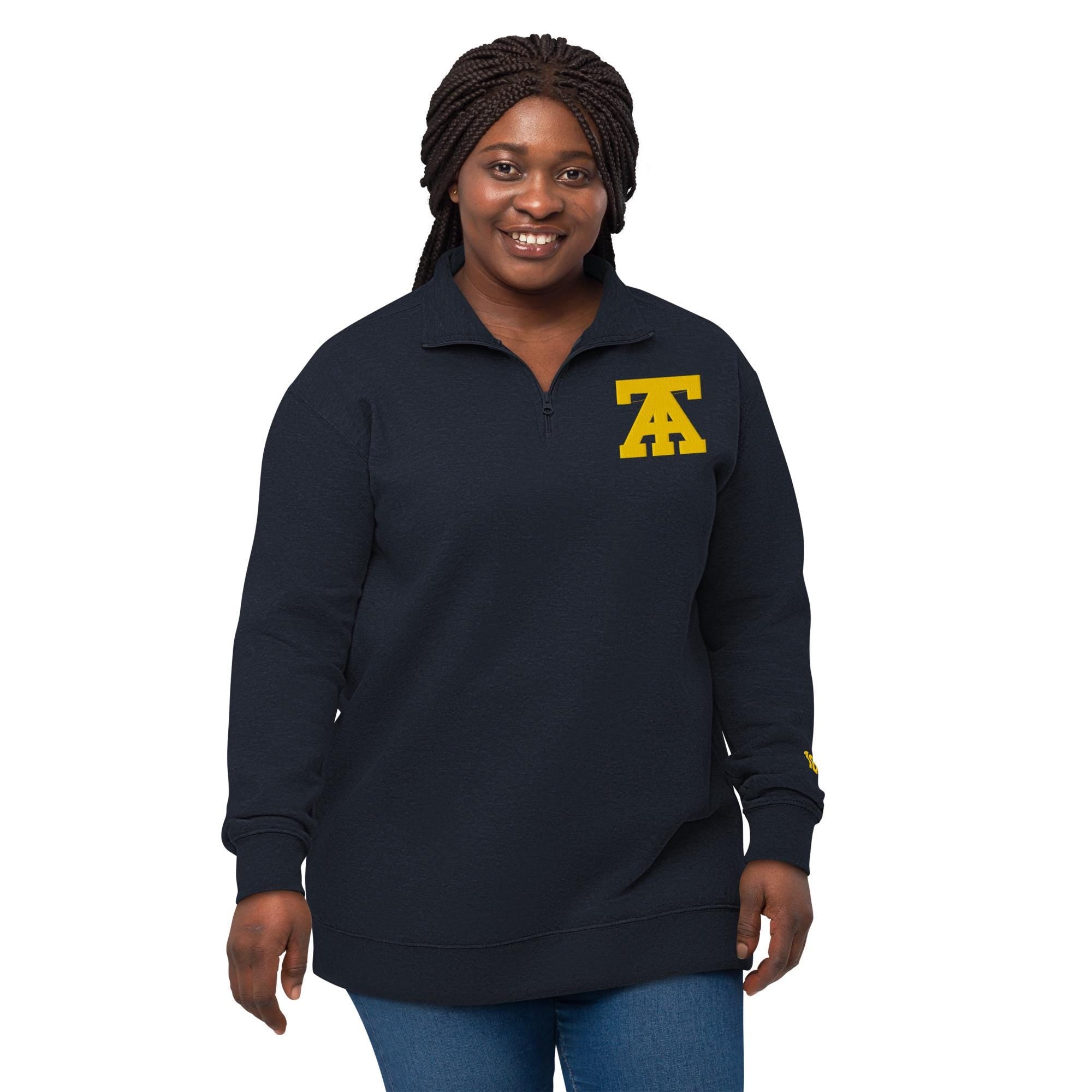 NCAT - NC A&T Quarter Zip Unisex Embroidered Fleece Pullover (Navy)