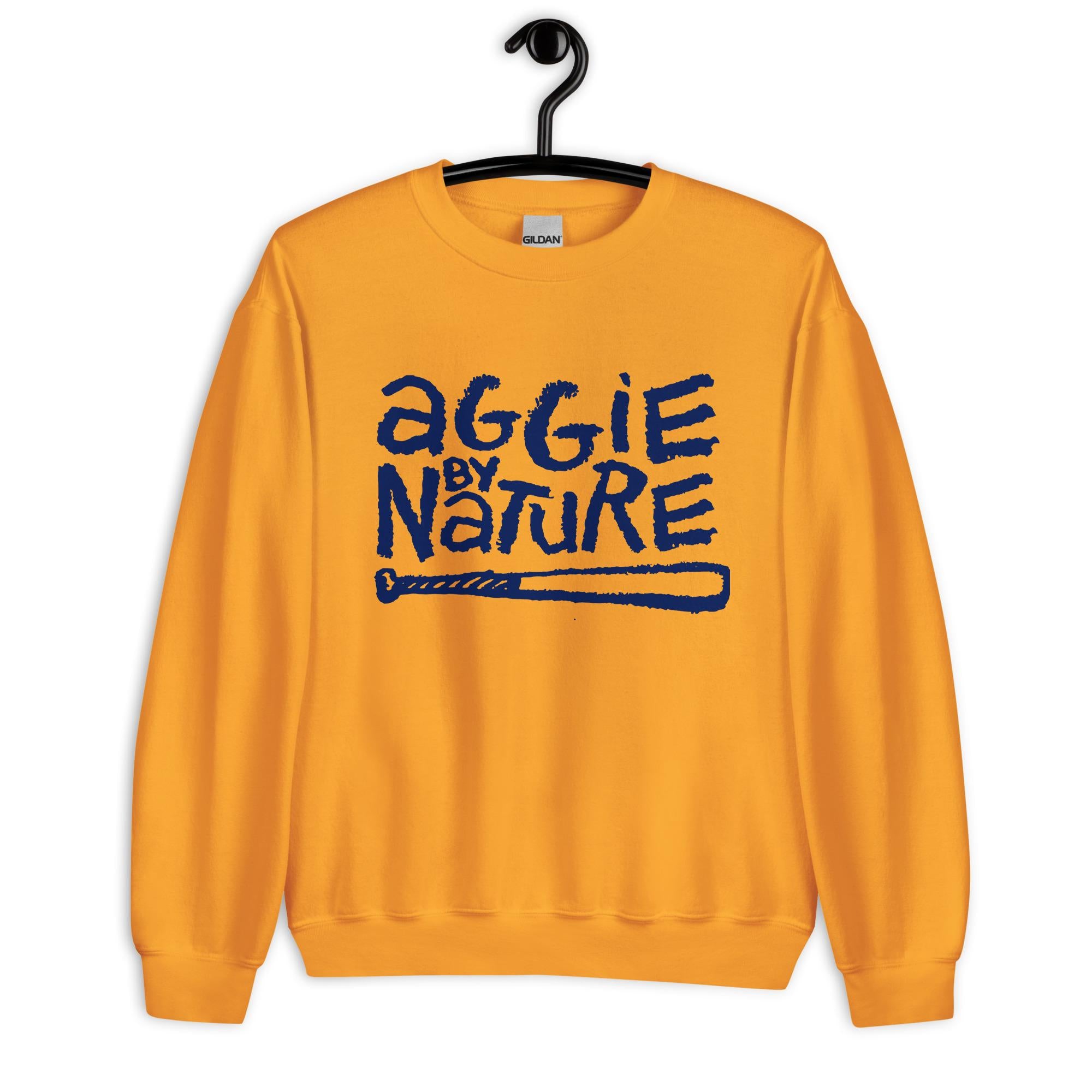 NCAT - Aggie By Nature A&T Unisex Tee, Sweatshirt or Hoodie (Navy/Gold)