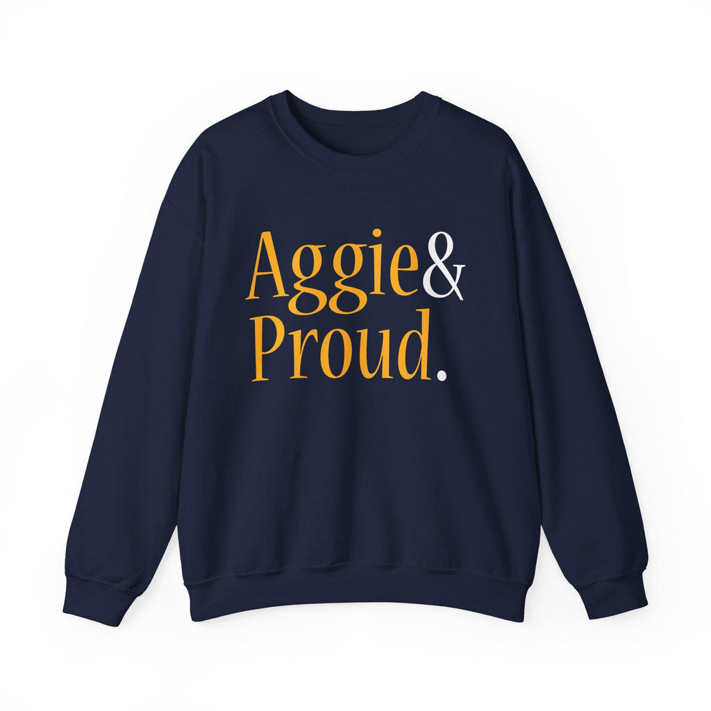 NCAT - Aggie and Proud A&T Unisex Sweatshirt or Hoodie (Navy/Gold)