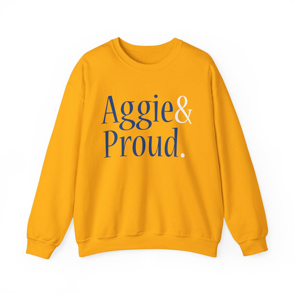 NCAT - Aggie and Proud A&T Unisex Sweatshirt or Hoodie (Navy/Gold)