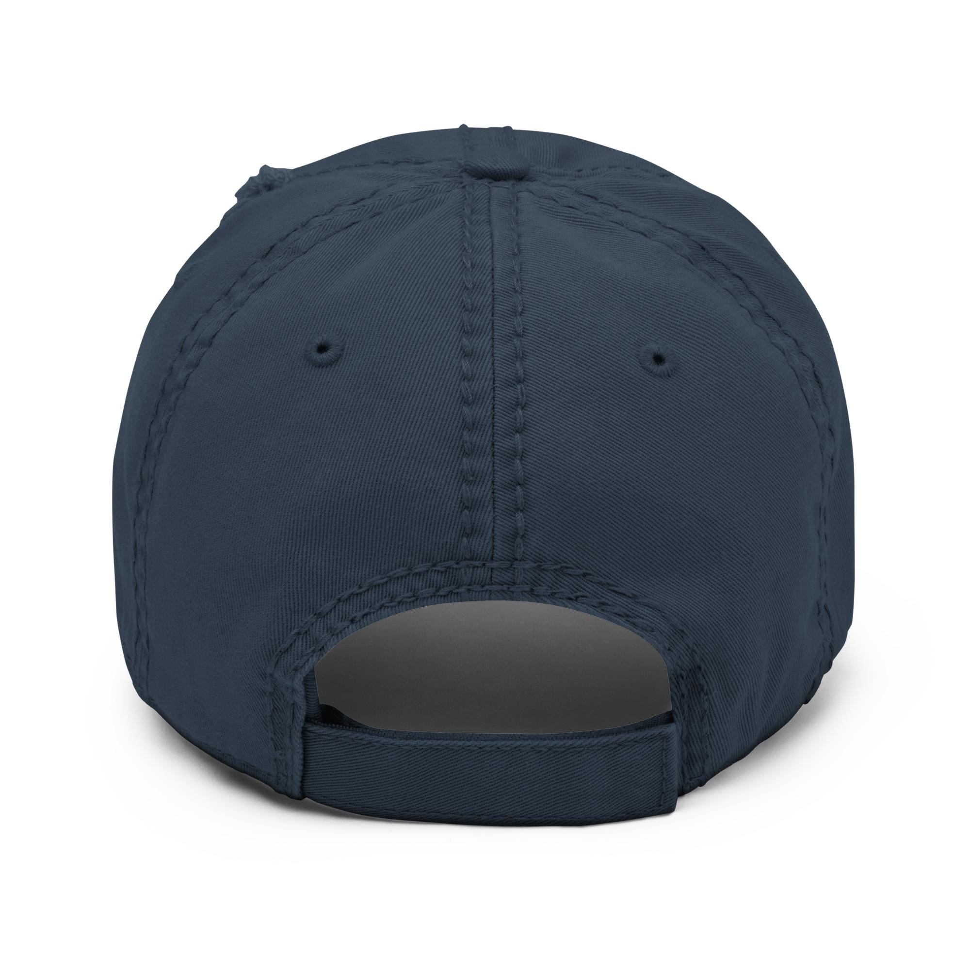 NCAT - 1601 E. Market Street Distressed Dad Cap Hat (Navy) NC A&T
