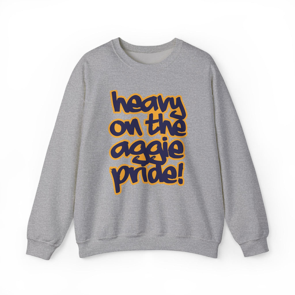 NCAT - Heavy on the Aggie Pride NC A&T Unisex Tee or Sweatshirt (Navy/Grey)