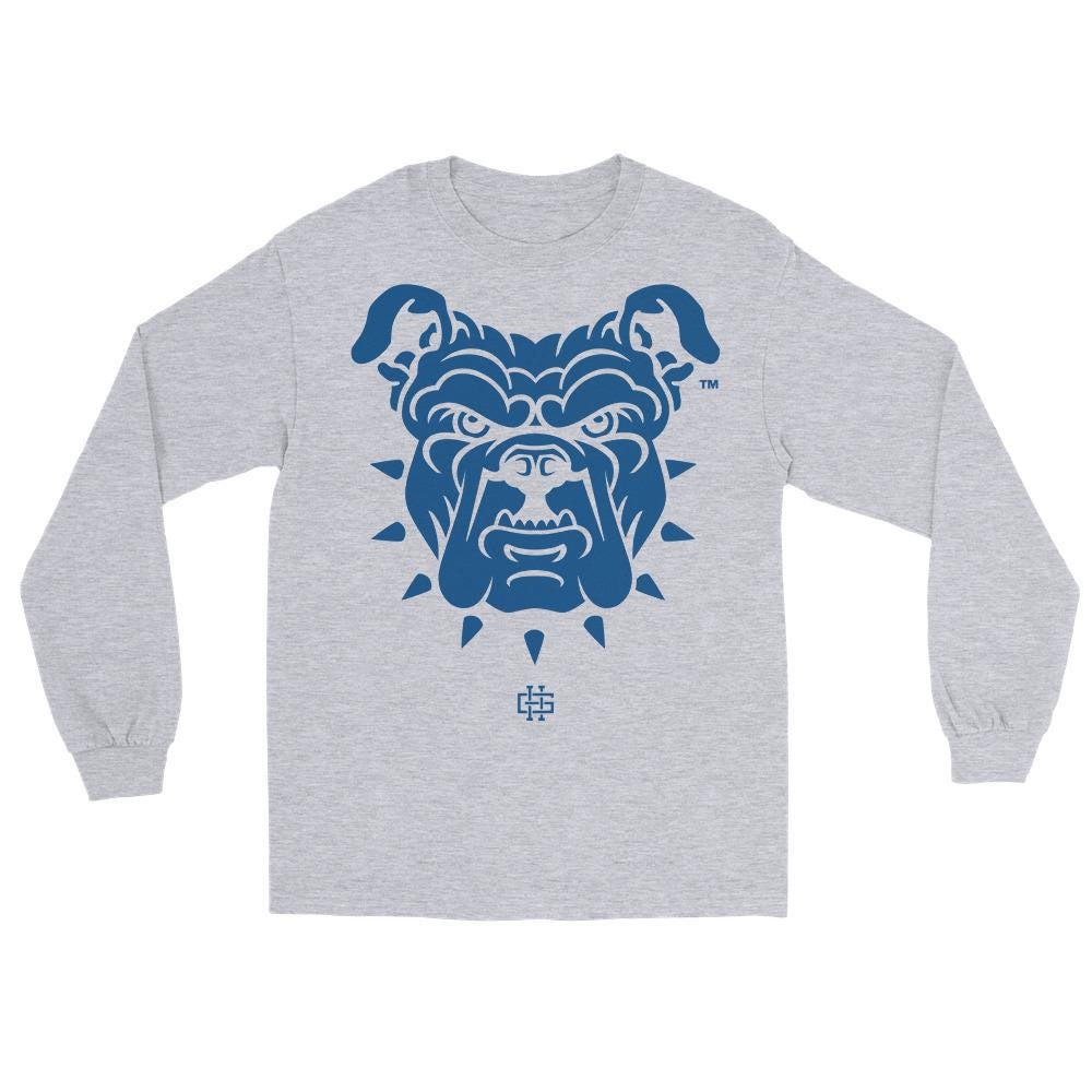 NCAT - NC A&T Dawg Big Logo Unisex Long Sleeve Shirt (Grey, Gold, Navy, Back)