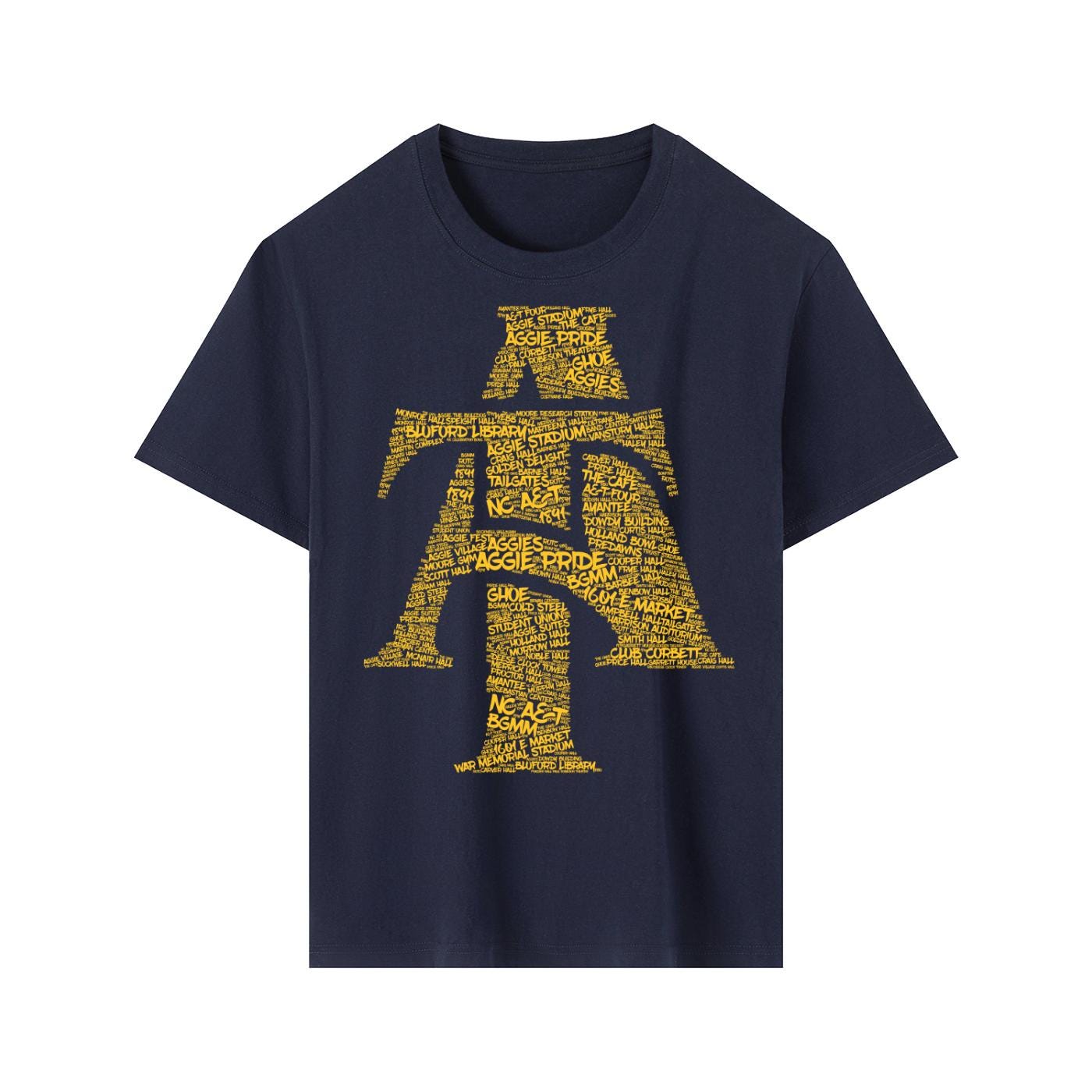 NCAT - Word Cloud Logo NC A&T Tee T-Shirt or Long Sleeve Shirt __etsy:8146817363