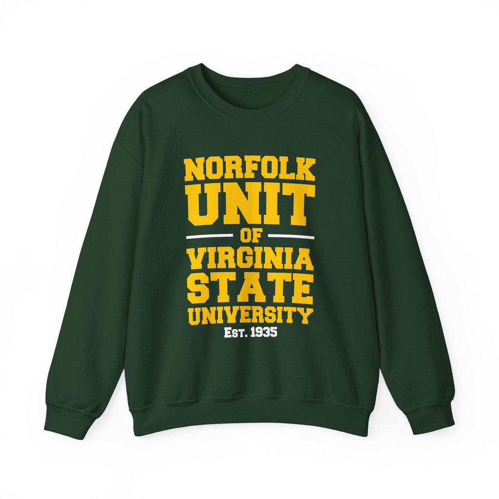 Norfolk State - Norfolk Unit of VSU Unisex Tee T-Shirt or Sweatshirt (Green/Gold)