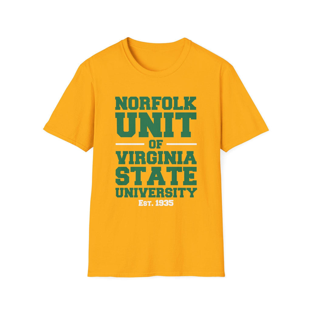 Norfolk State - Norfolk Unit of VSU Unisex Tee T-Shirt or Sweatshirt (Green/Gold)