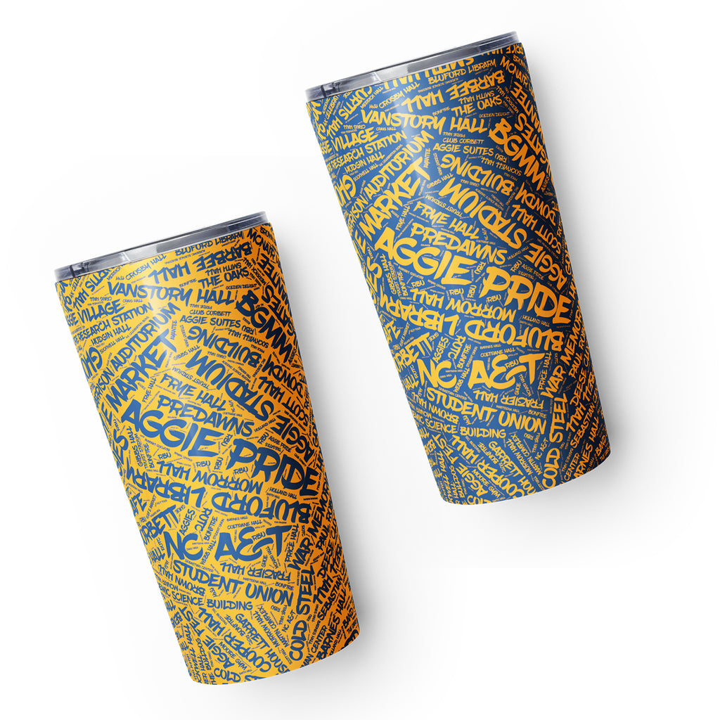 NC A&T Aggie Pride 20oz Tapered Stainless Steel Tumbler