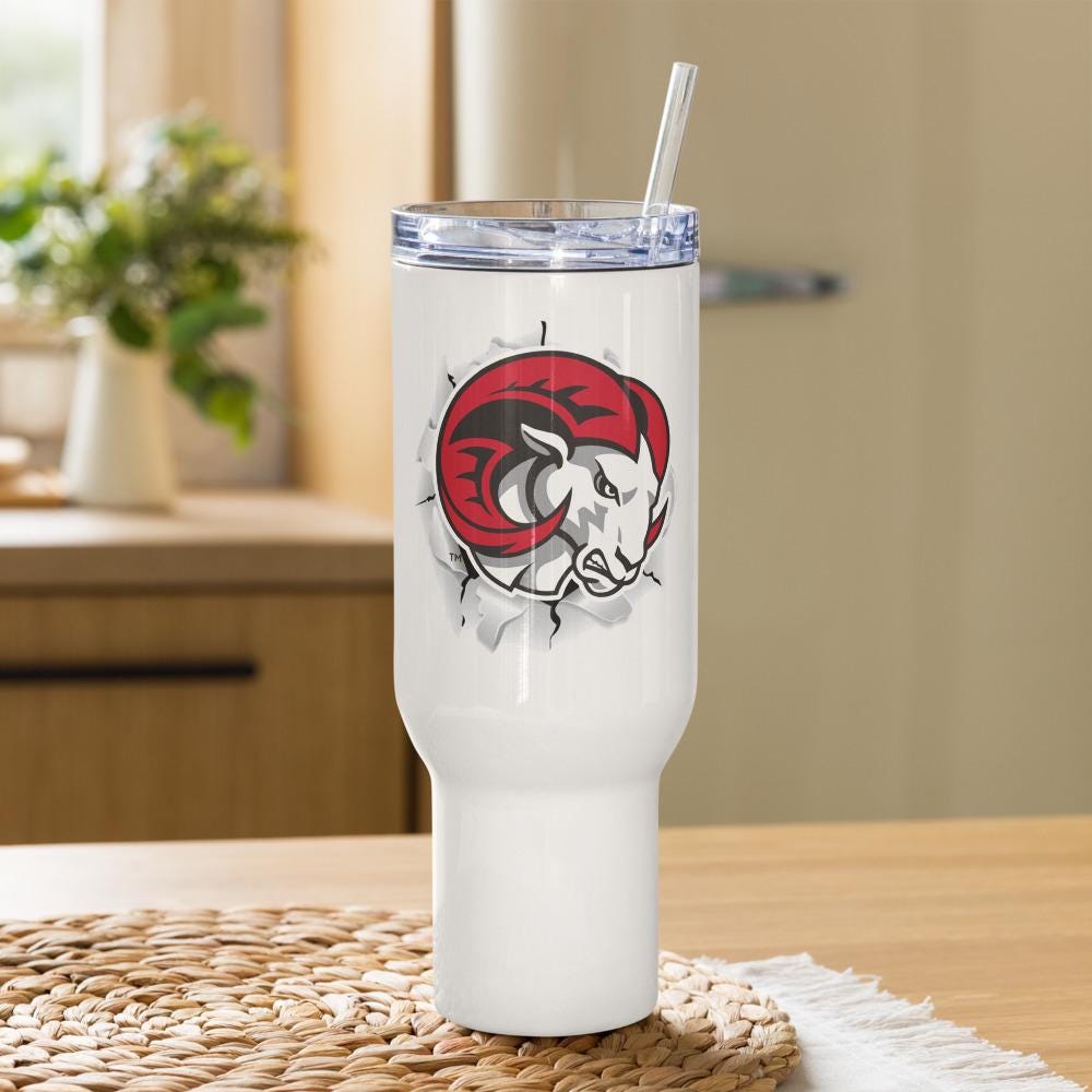 WSSU - Rams Travel Mug Tumbler With Handle and Straw 25oz, 40oz __etsy:7956054905