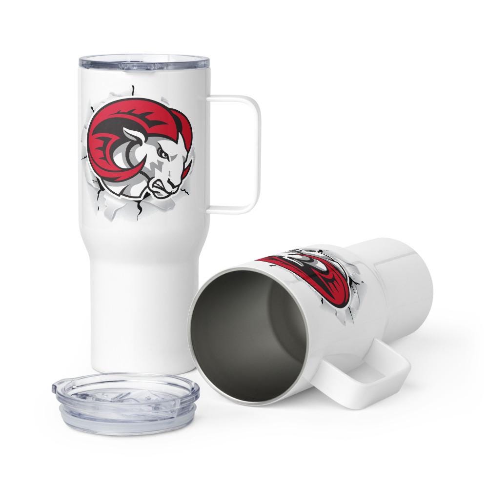 WSSU - Rams Travel Mug Tumbler With Handle and Straw 25oz, 40oz __etsy:7908096028