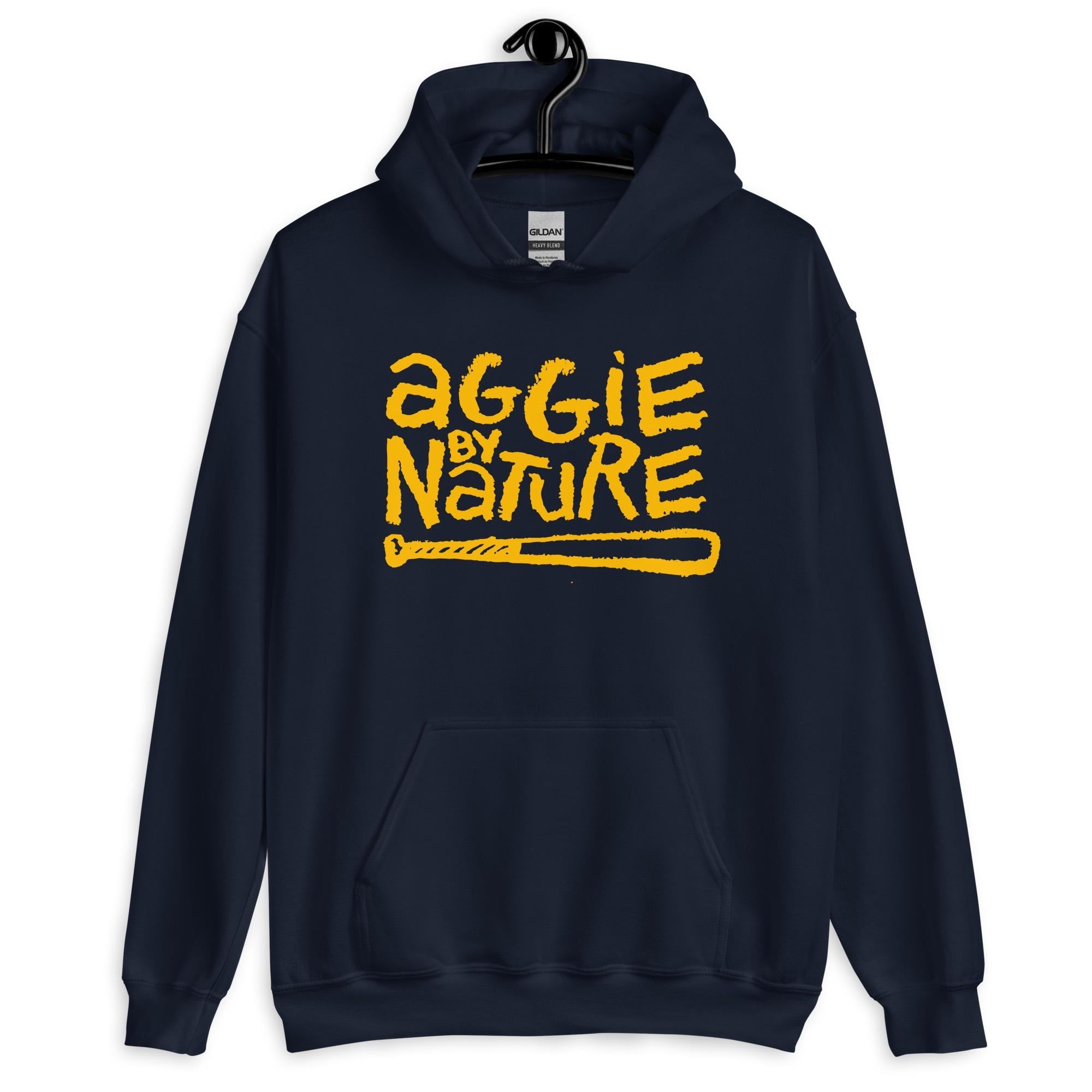 NCAT - Aggie By Nature A&T Unisex Tee, Sweatshirt or Hoodie (Navy/Gold) (etsy image id: 7248628053)