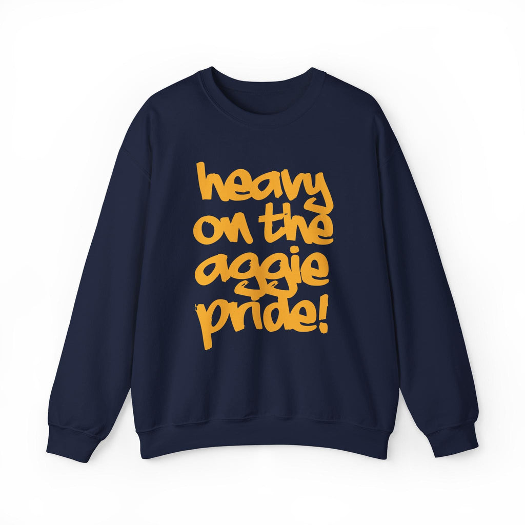 NCAT - Heavy on the Aggie Pride NC A&T Unisex Tee or Sweatshirt (Navy/Grey) (etsy image id: 7262880392)