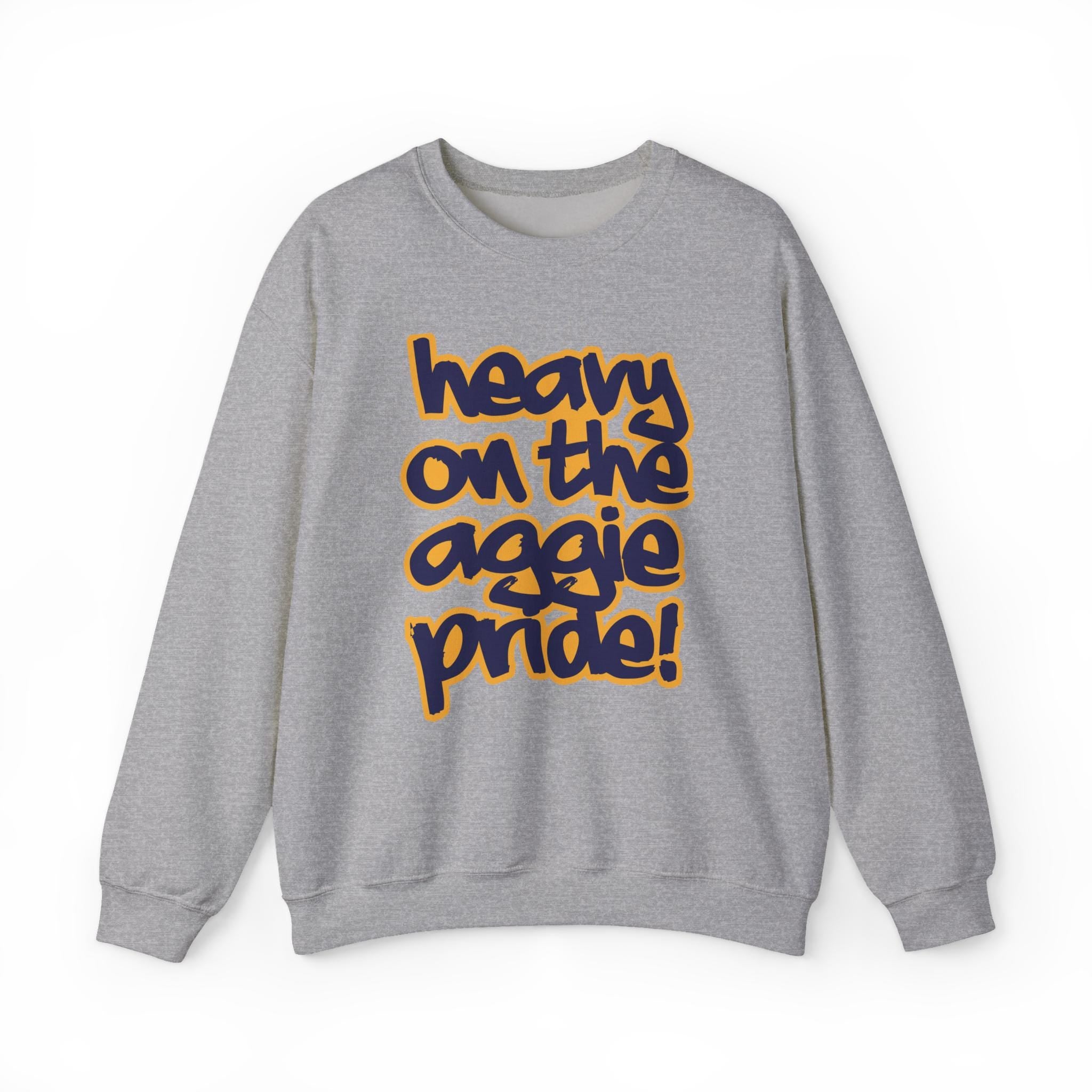 NCAT - Heavy on the Aggie Pride NC A&T Unisex Tee or Sweatshirt (Navy/Grey) (etsy image id: 7262880398)
