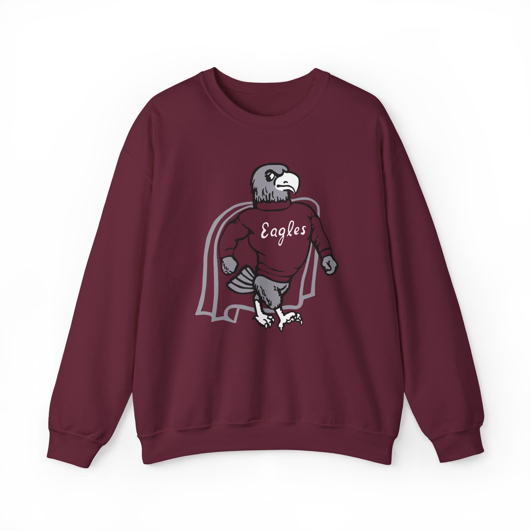 NCCU - Retro NC Central Eagle Unisex Sweatshirt (Maroon/Grey) (etsy image id: 7264379332)