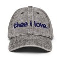 Jackson State - Thee I Love Distressed Denim Dad Cap Hat __etsy:7331554012