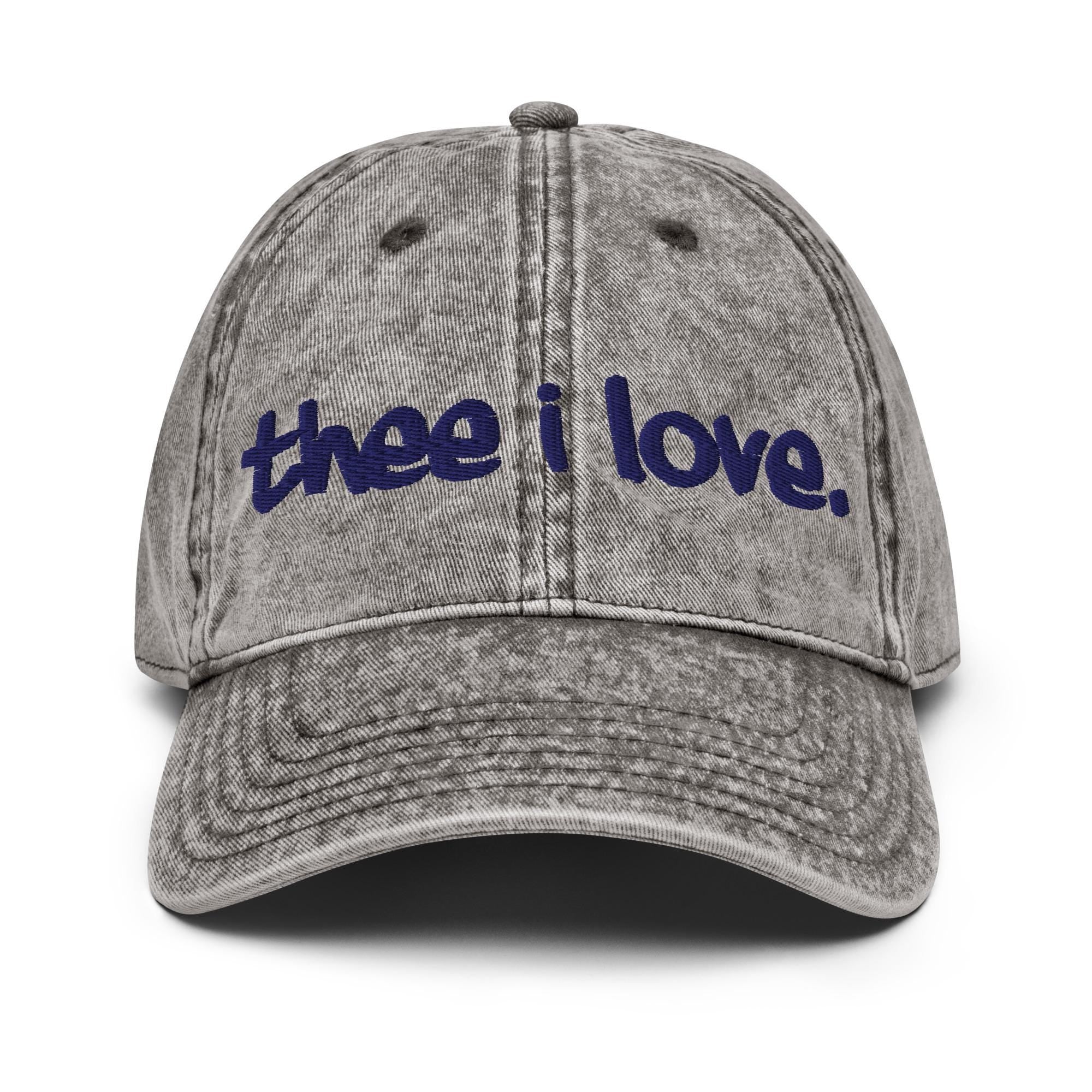 Jackson State - Thee I Love Distressed Denim Dad Cap Hat __etsy:7331554012