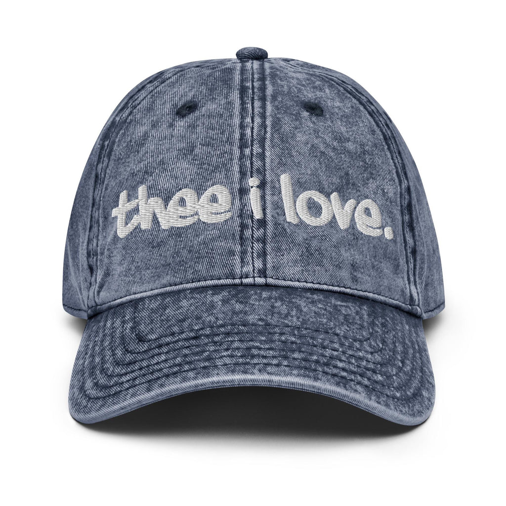 Jackson State - Thee I Love Distressed Denim Dad Cap Hat __etsy:7331554386