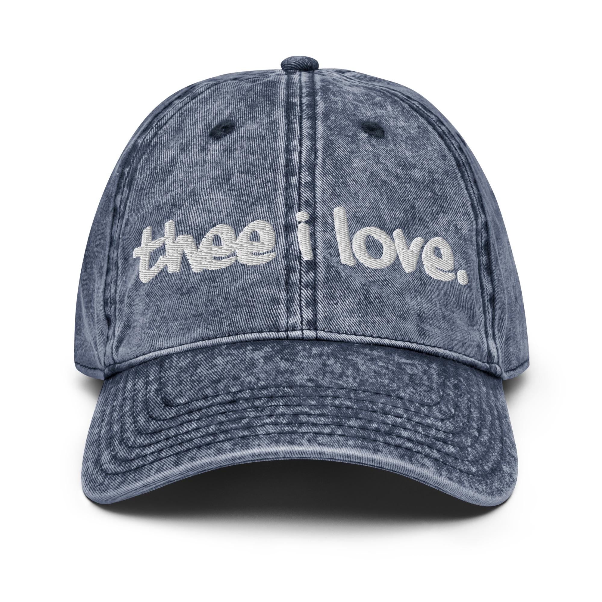 Jackson State - Thee I Love Distressed Denim Dad Cap Hat __etsy:7331554386