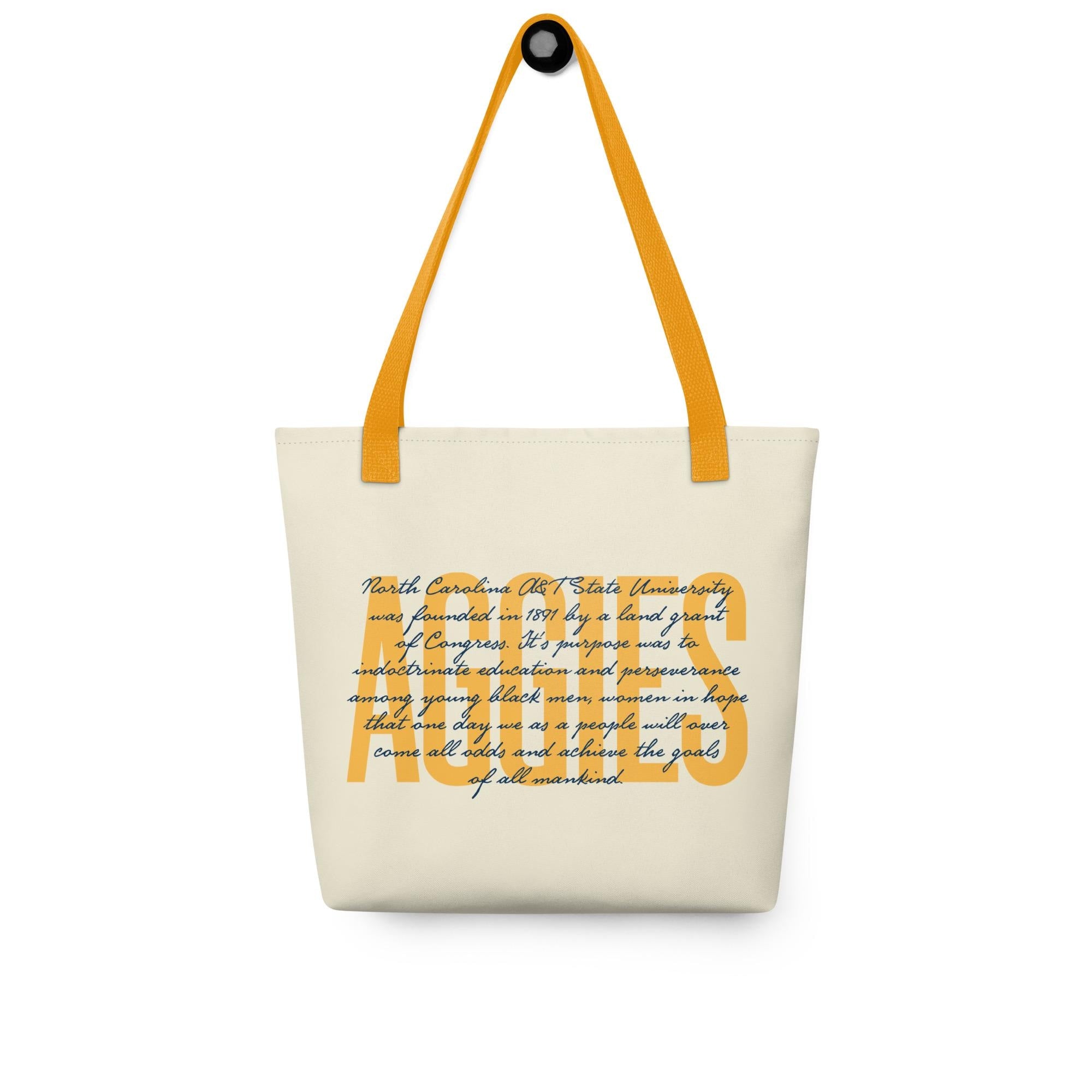 NCAT - NC A&T Aggie Polyester Tote Bag (etsy image id: 7361611978)