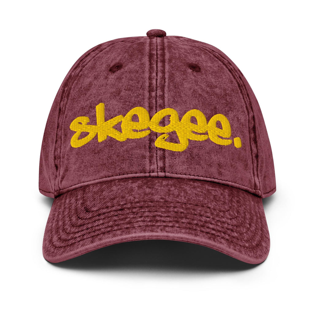 Tuskegee - Skegee Distressed Denim Dad Cap __etsy:7379485487