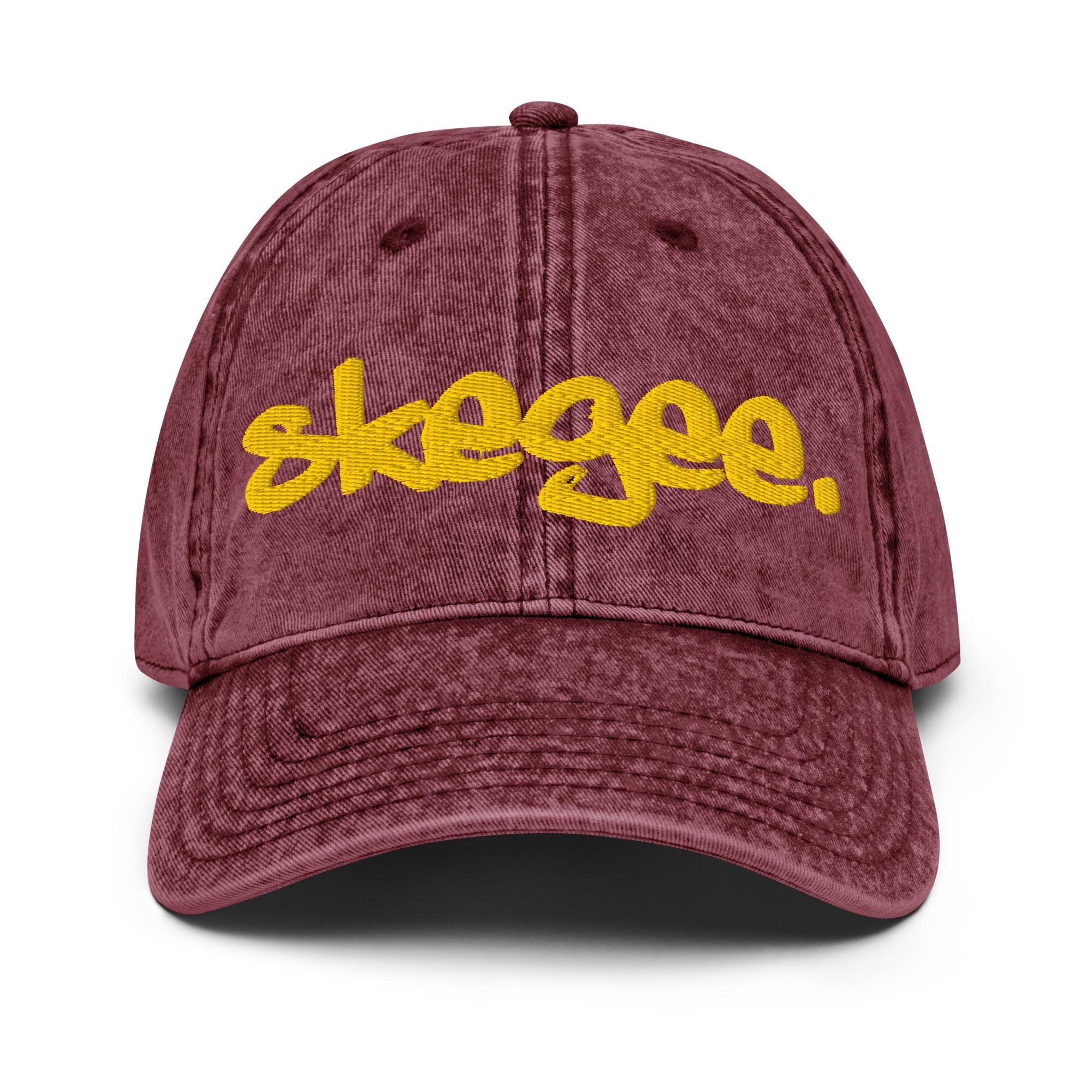 Tuskegee - Skegee Distressed Denim Dad Cap __etsy:7379485487