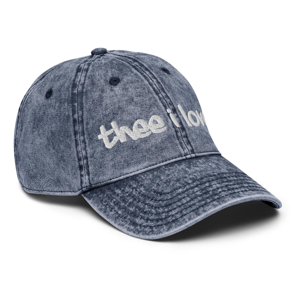 Jackson State - Thee I Love Distressed Denim Dad Cap Hat __etsy:7379500355
