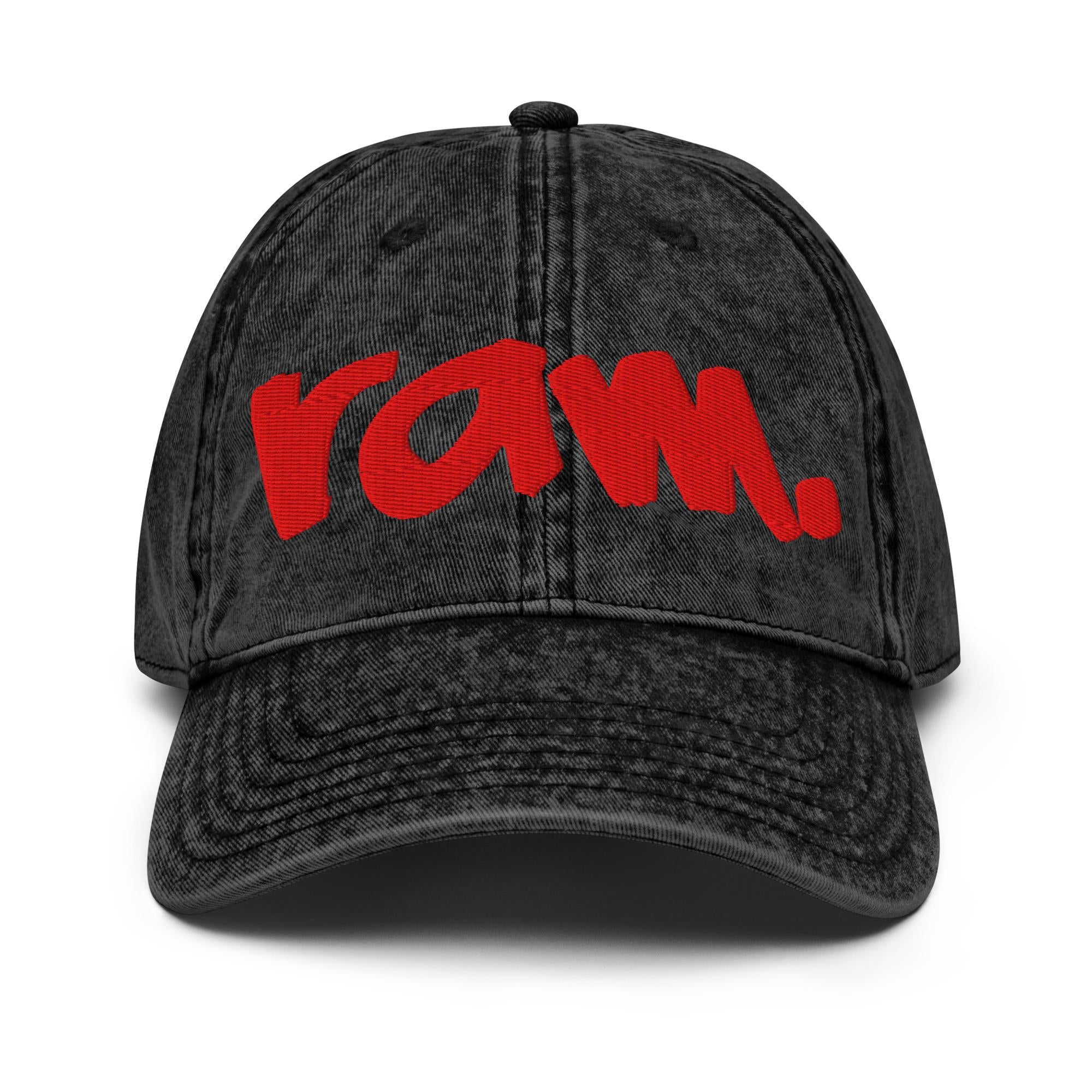 WSSU - RAM Distressed Denim Dad Cap __etsy:7379544149
