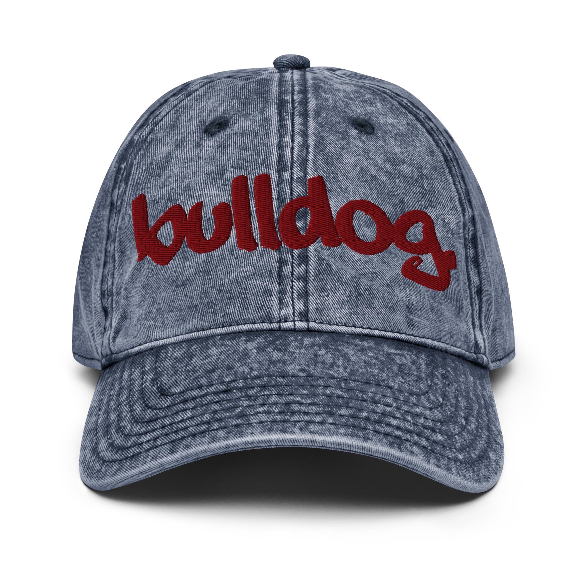 SCSU - BULLDOG Distressed Denim Dad Cap __etsy:7379575387