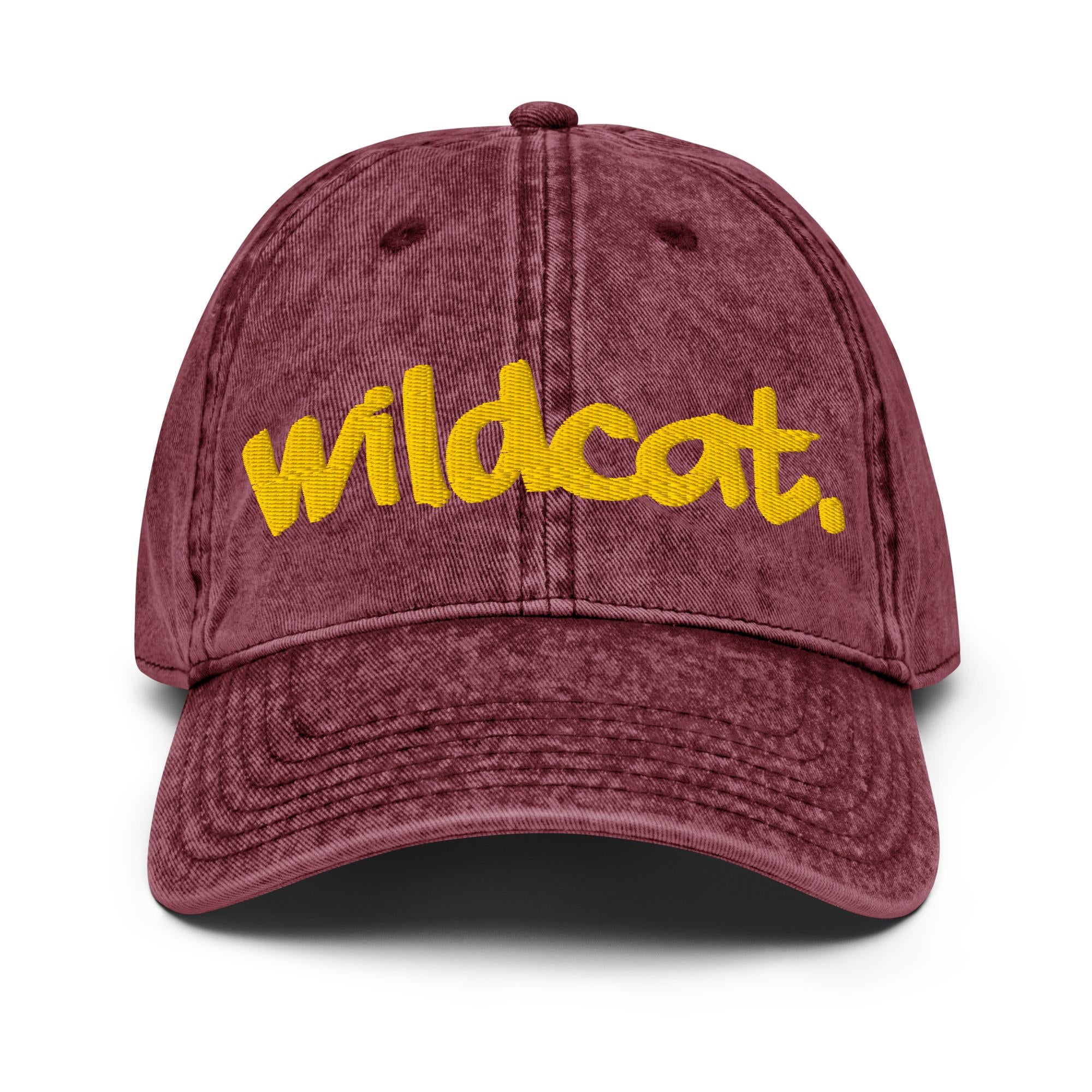 BCU - WILDCAT. Distressed Denim Dad Cap (etsy image id: 7379591081)