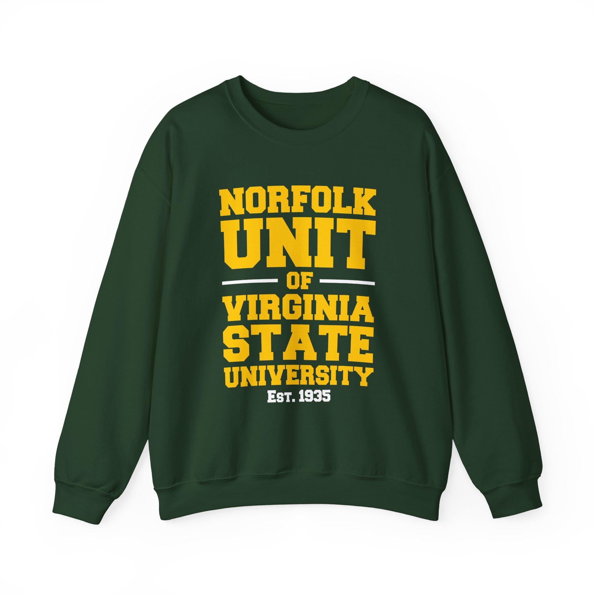 Norfolk State - Norfolk Unit of VSU Unisex Tee T-Shirt or Sweatshirt (Green/Gold) __etsy:7381559569