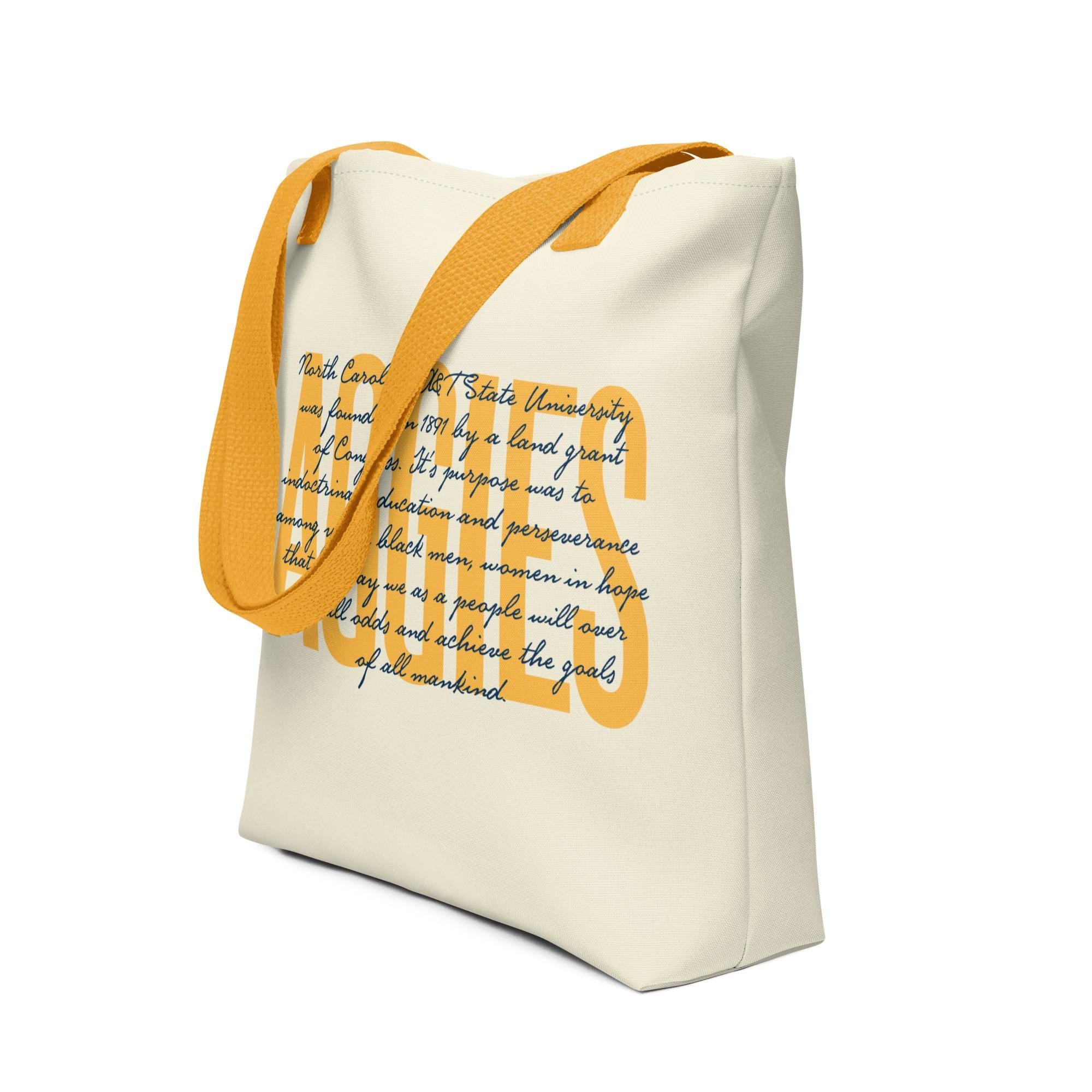 NCAT - NC A&T Aggie Polyester Tote Bag (etsy image id: 7409529993)