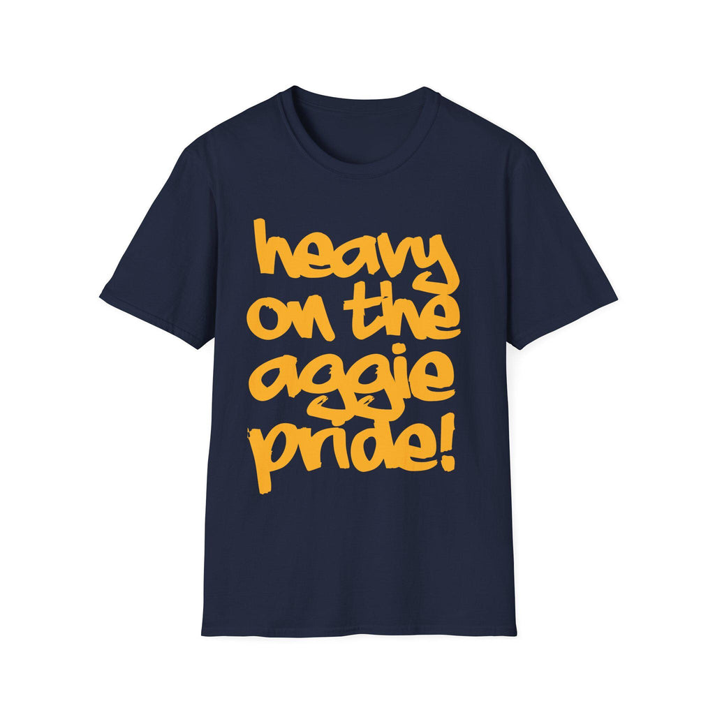 NCAT - Heavy on the Aggie Pride NC A&T Unisex Tee or Sweatshirt (Navy/Grey) (etsy image id: 7583756593)