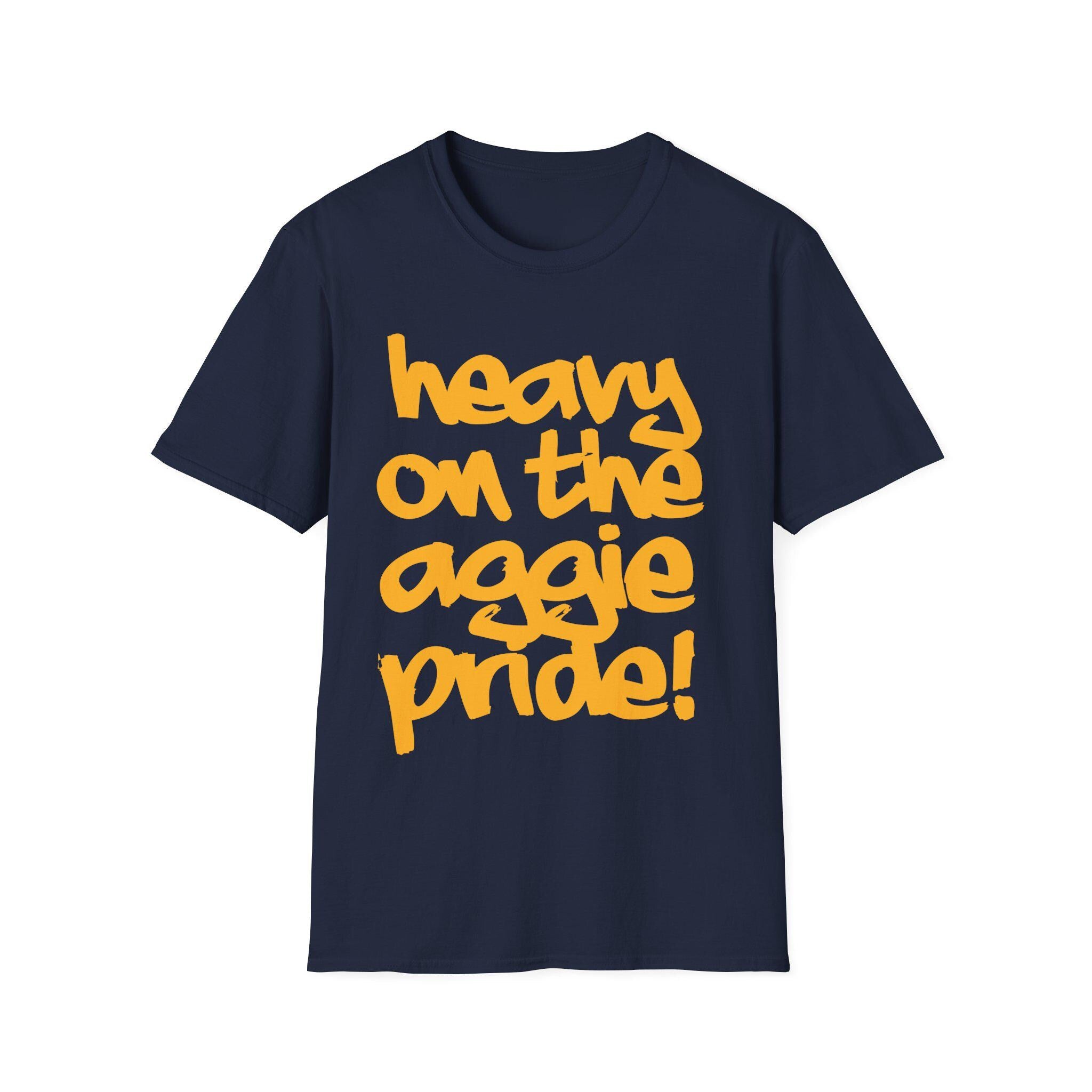 NCAT - Heavy on the Aggie Pride NC A&T Unisex Tee or Sweatshirt (Navy/Grey) (etsy image id: 7583756593)