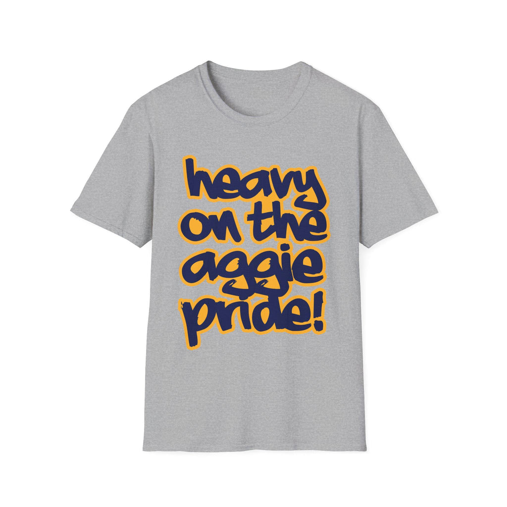 NCAT - Heavy on the Aggie Pride NC A&T Unisex Tee or Sweatshirt (Navy/Grey) (etsy image id: 7583756597)