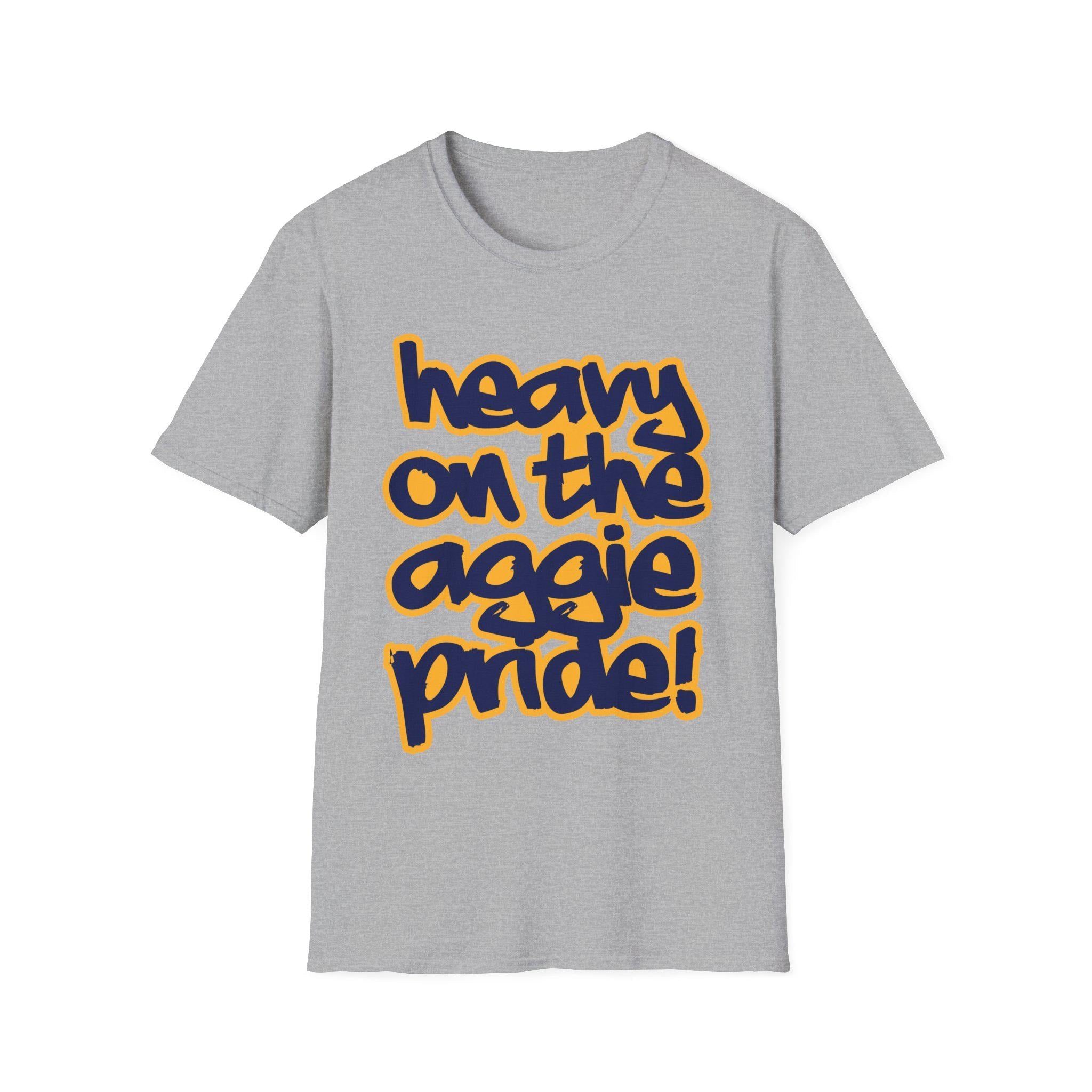 NCAT - Heavy on the Aggie Pride NC A&T Unisex Tee or Sweatshirt (Navy/Grey) (etsy image id: 7583756597)
