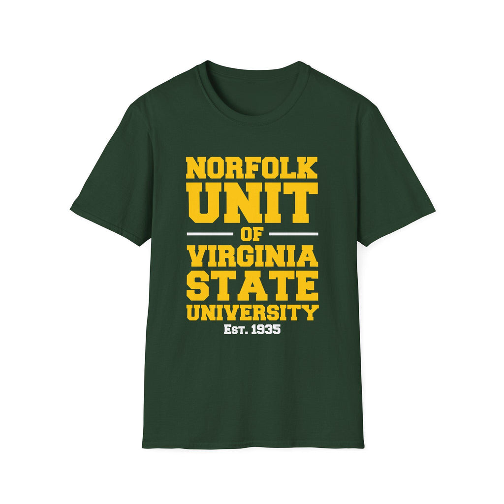 Norfolk State - Norfolk Unit of VSU Unisex Tee T-Shirt or Sweatshirt (Green/Gold) __etsy:7636765173
