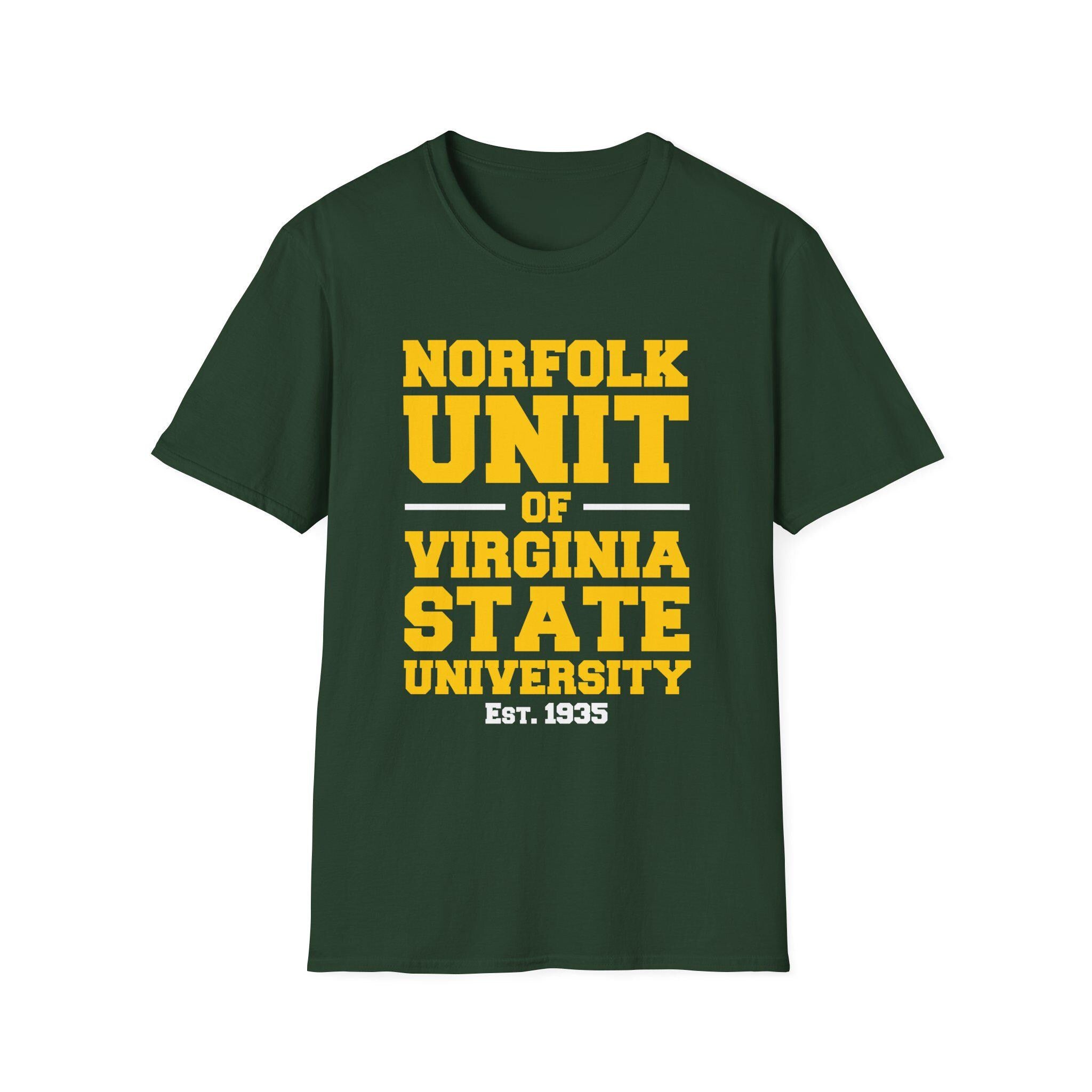 Norfolk State - Norfolk Unit of VSU Unisex Tee T-Shirt or Sweatshirt (Green/Gold) __etsy:7636765173