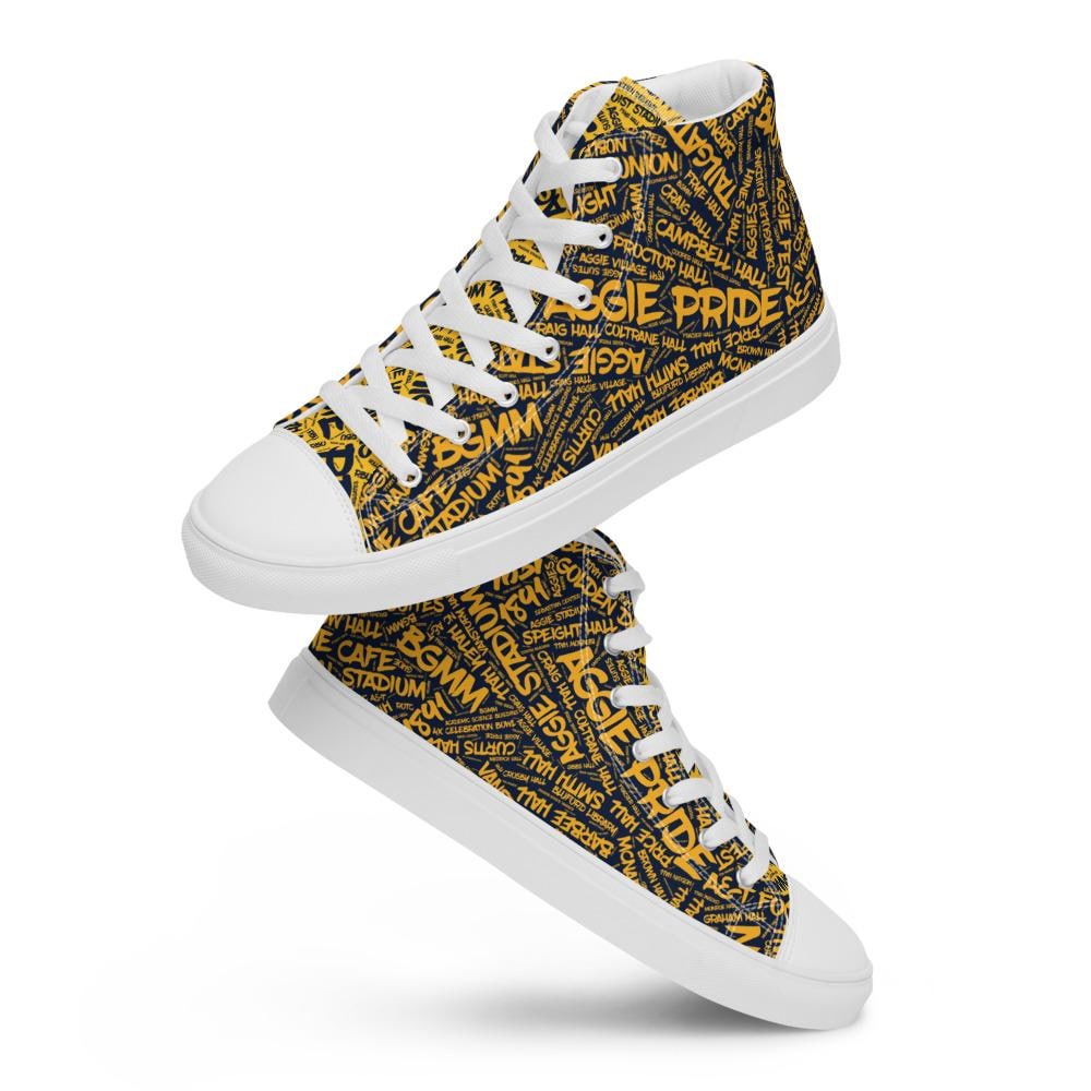 NCAT - NC A&T All Things Aggie High Top Canvas Shoes __etsy:7761109514