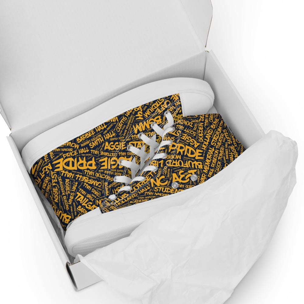 NCAT - NC A&T All Things Aggie High Top Canvas Shoes __etsy:7761109516