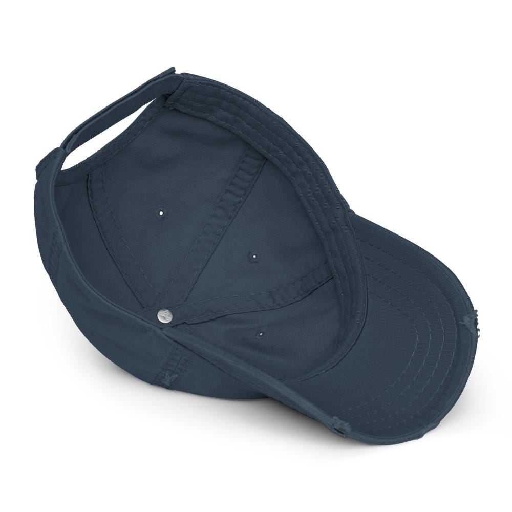 Spelman - 350 Spelman Ln SW Distressed Dad Cap Hat (Navy) (etsy image id: 7762451962)