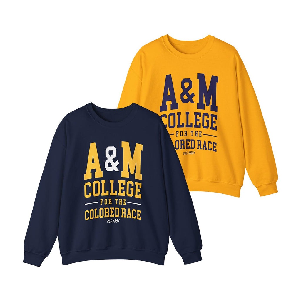 NCAT - AM College For the Colored Race NC A&T Unisex Sweatshirt (Navy/Grey) (etsy image id: 7786150078)