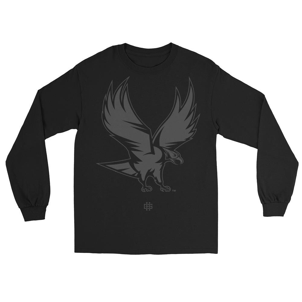 NCCU - NC Central Eagle Big Logo Unisex Long Sleeve Shirt (Grey, Maroon, Black) (etsy image id: 7795007390)