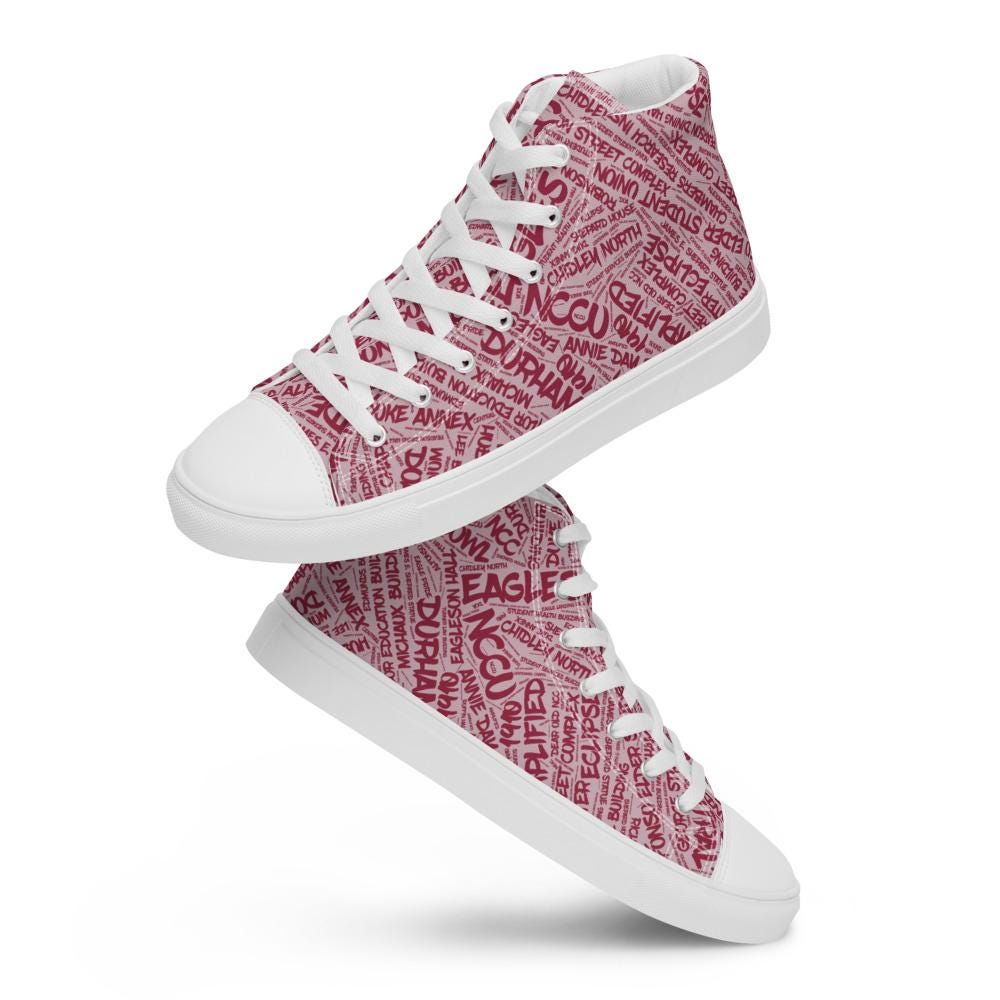 NCCU - All Things Eagle High Top Canvas Shoes (etsy image id: 7809058345)