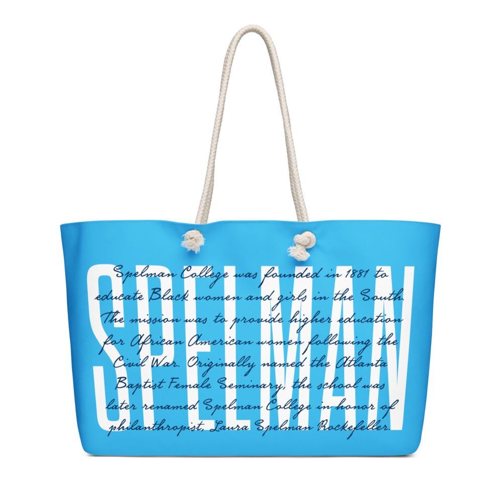 Spelman - Spelman College 24"x13" Oversized Polyester Weekender Bag (etsy image id: 7810327927)