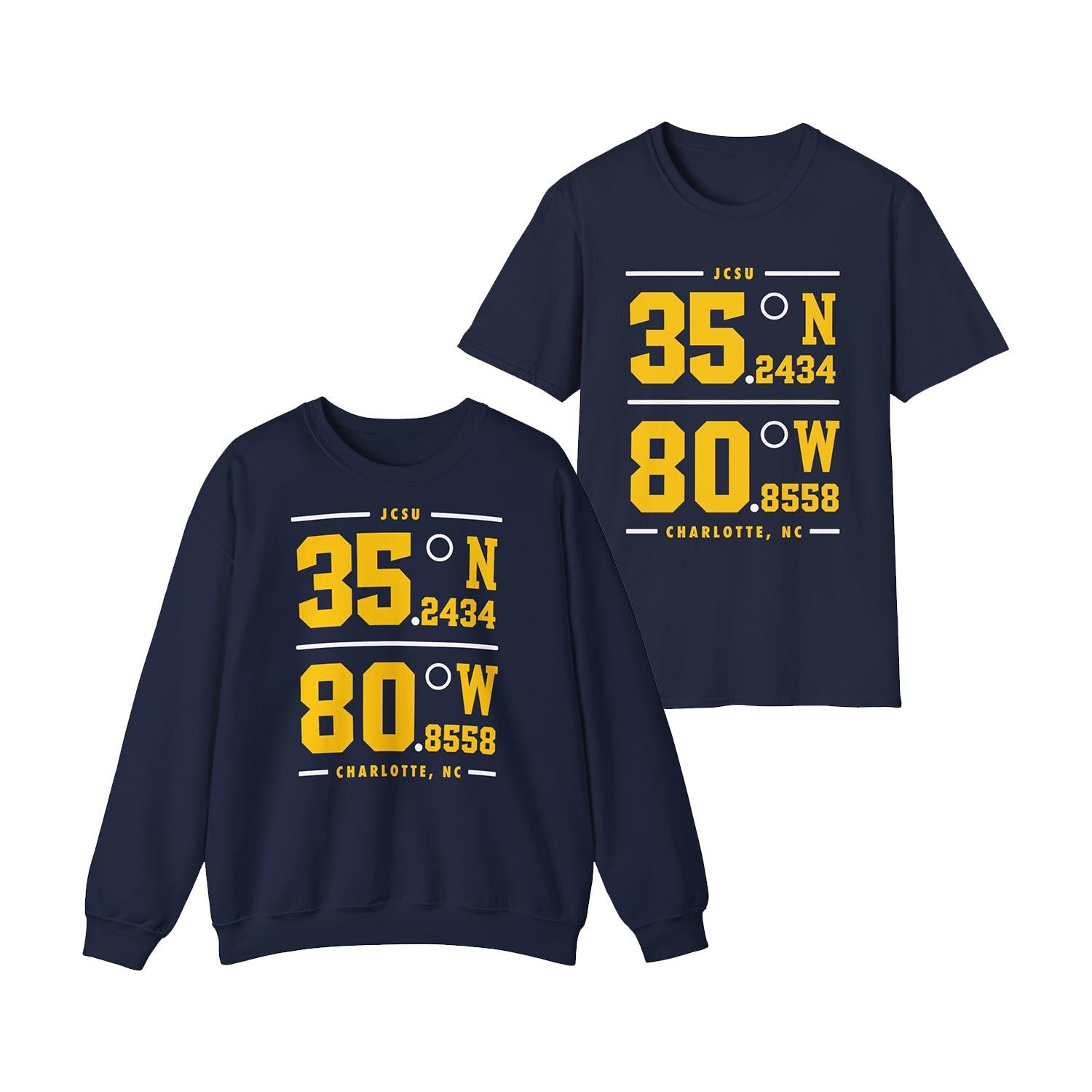 JCSU - Johnson C Smith Coordinated Unisex Sweatshirt or Tee T-Shirt (Navy) __etsy:7824725911