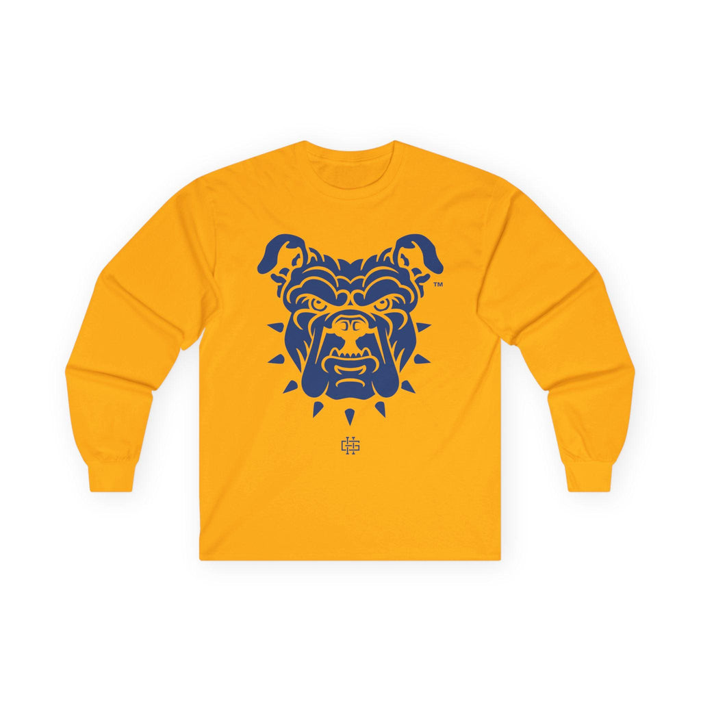 NCAT - NC A&T Dawg Big Logo Unisex Long Sleeve Shirt (Grey, Gold, Navy, Back) (etsy image id: 7843007117)